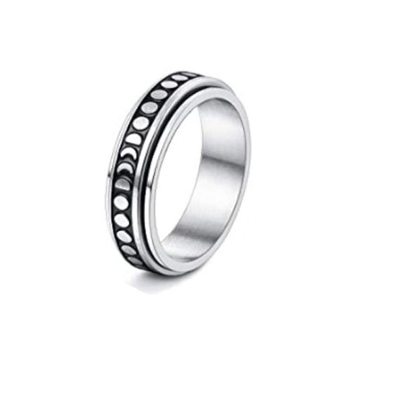 Minimalist Stainless Steel Band Ring – Engraved & Polished Finish