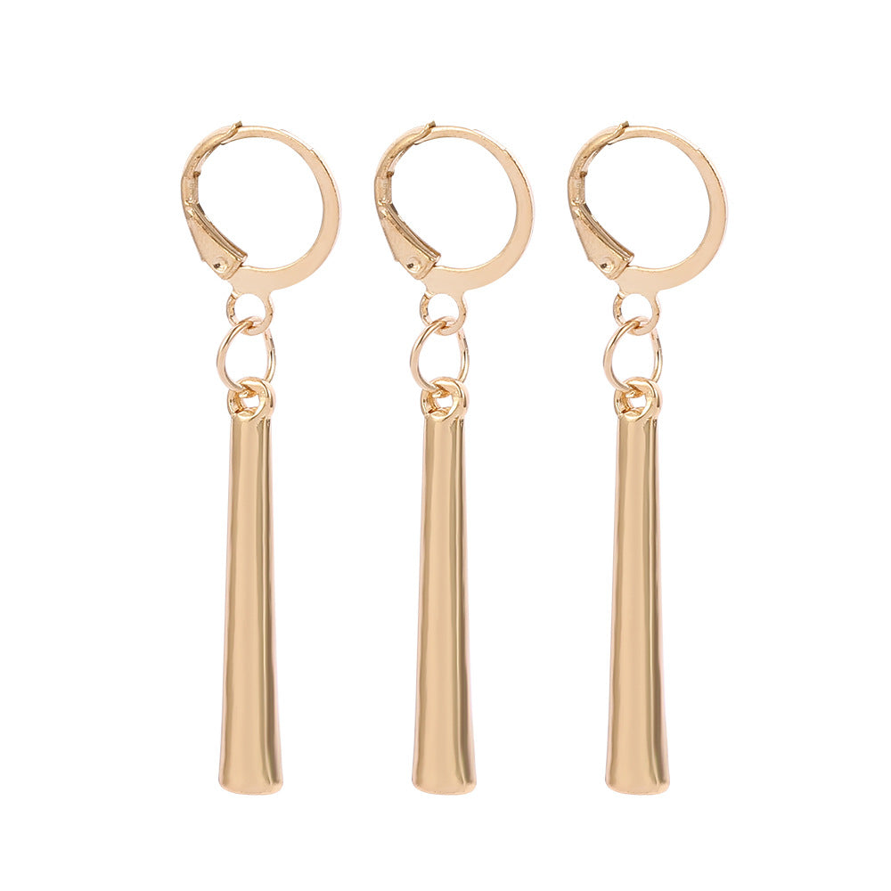 Minimalist Gold Bar Drop Earrings