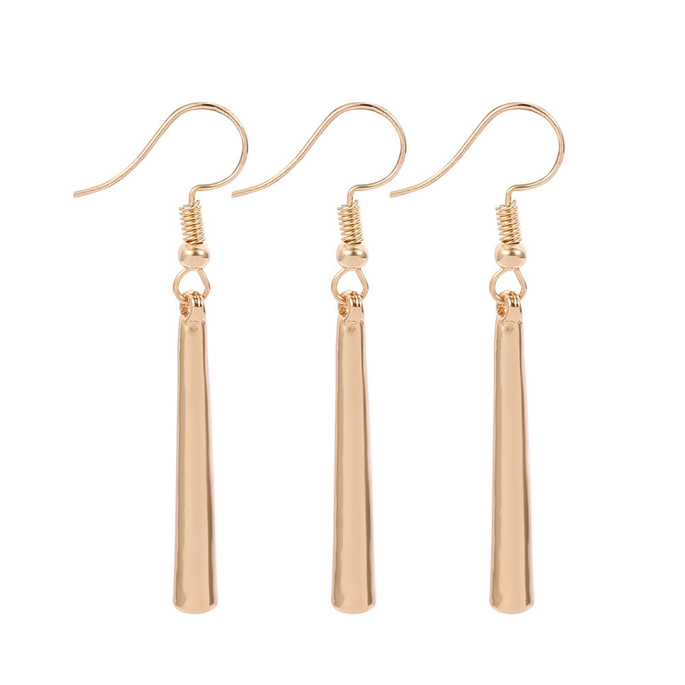 Minimalist Gold Bar Drop Earrings