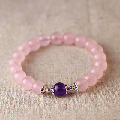 Natural Stone Bead Bracelet with Central Accent Detail