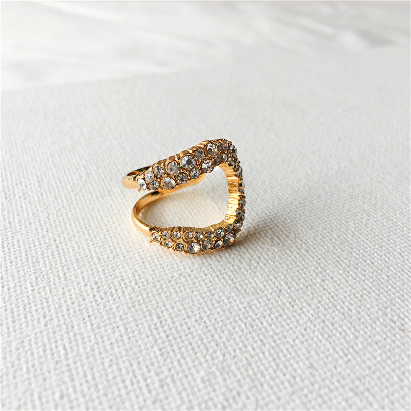 Golden Pearl Wrap Ring – Modern Open Spiral Desig
