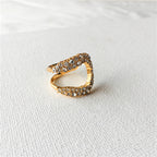 Golden Pearl Wrap Ring – Modern Open Spiral Desig