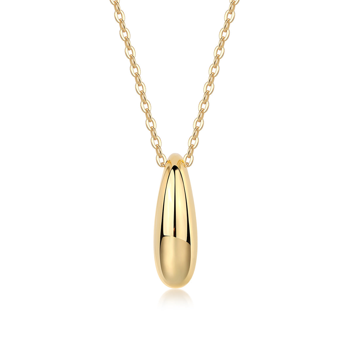 First Encounter Gold Oval Pendant Necklace