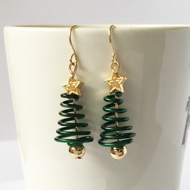 Festive Christmas Tree DIY Earrings with Star & Bell Detail