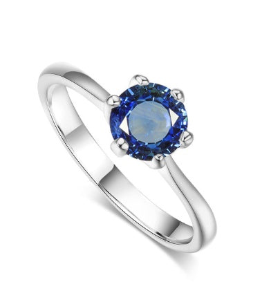Classic Solitaire Birthstone Ring – Minimalist Round Cut Statement Ring