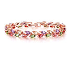 Leaf-Link Bracelet with Flowing Gem Detail