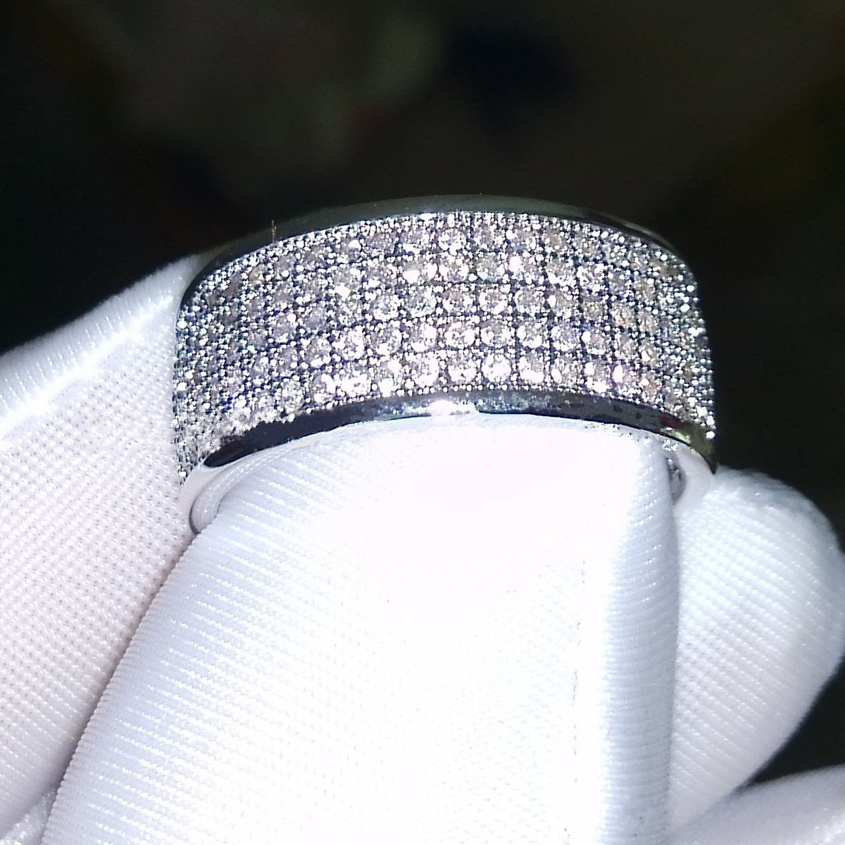 Luxury Pavé Diamond Band Ring – Full Eternity Sparkle Statement Ring