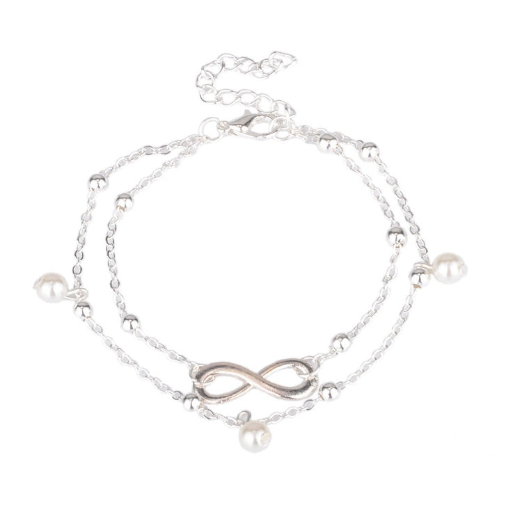 Elegant Double-Layer Infinity Pearl Anklet