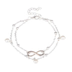 Elegant Double-Layer Infinity Pearl Anklet