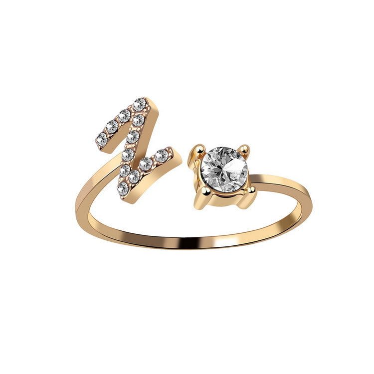 Personalized Diamond Initial Ring