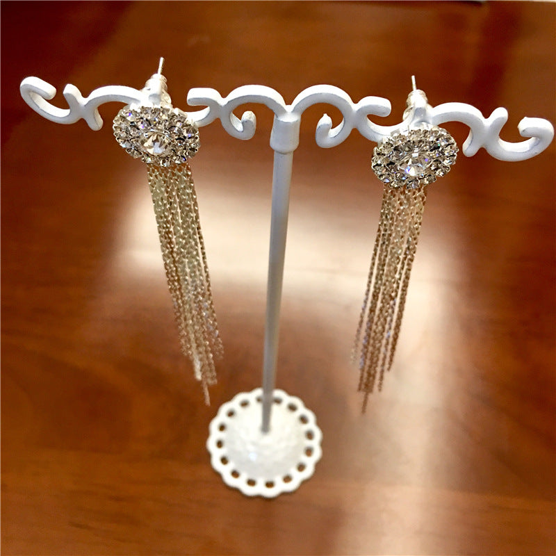 Crystal Tassel Drop Earrings