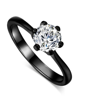 Classic Solitaire Birthstone Ring – Minimalist Round Cut Statement Ring