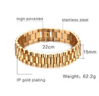 Solid Link Bracelet with Structured Contemporary Design