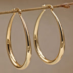 Classic Polished Hoop Earrings with Sleek Tapered Design