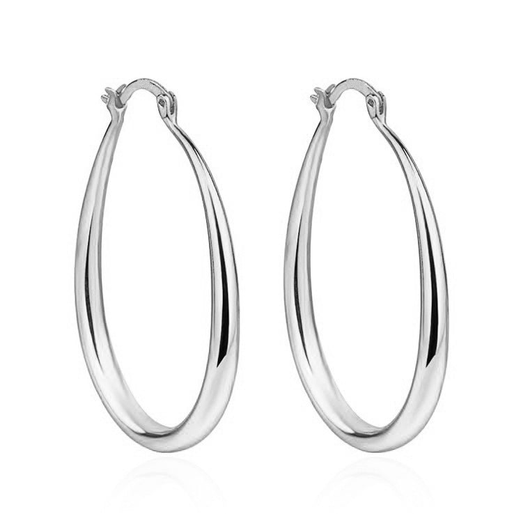 Classic Polished Hoop Earrings with Sleek Tapered Design