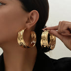 Statement Hoop Earrings with Sculpted Texture