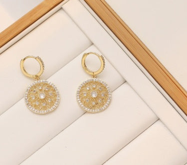 Vintage Mandala Crystal Drop Earrings