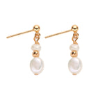 Delicate Pearl Drop Earrings with Elegant Gold Accents