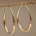 Classic Polished Hoop Earrings with Sleek Tapered Design