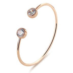 Open Cuff Bracelet with Dual Stone End Detail