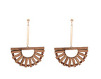 Statement Fan Drop Earrings with Artistic Design