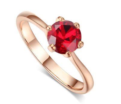 Classic Solitaire Birthstone Ring – Minimalist Round Cut Statement Ring