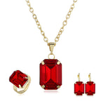 Emerald-Cut Crystal Jewelry Set