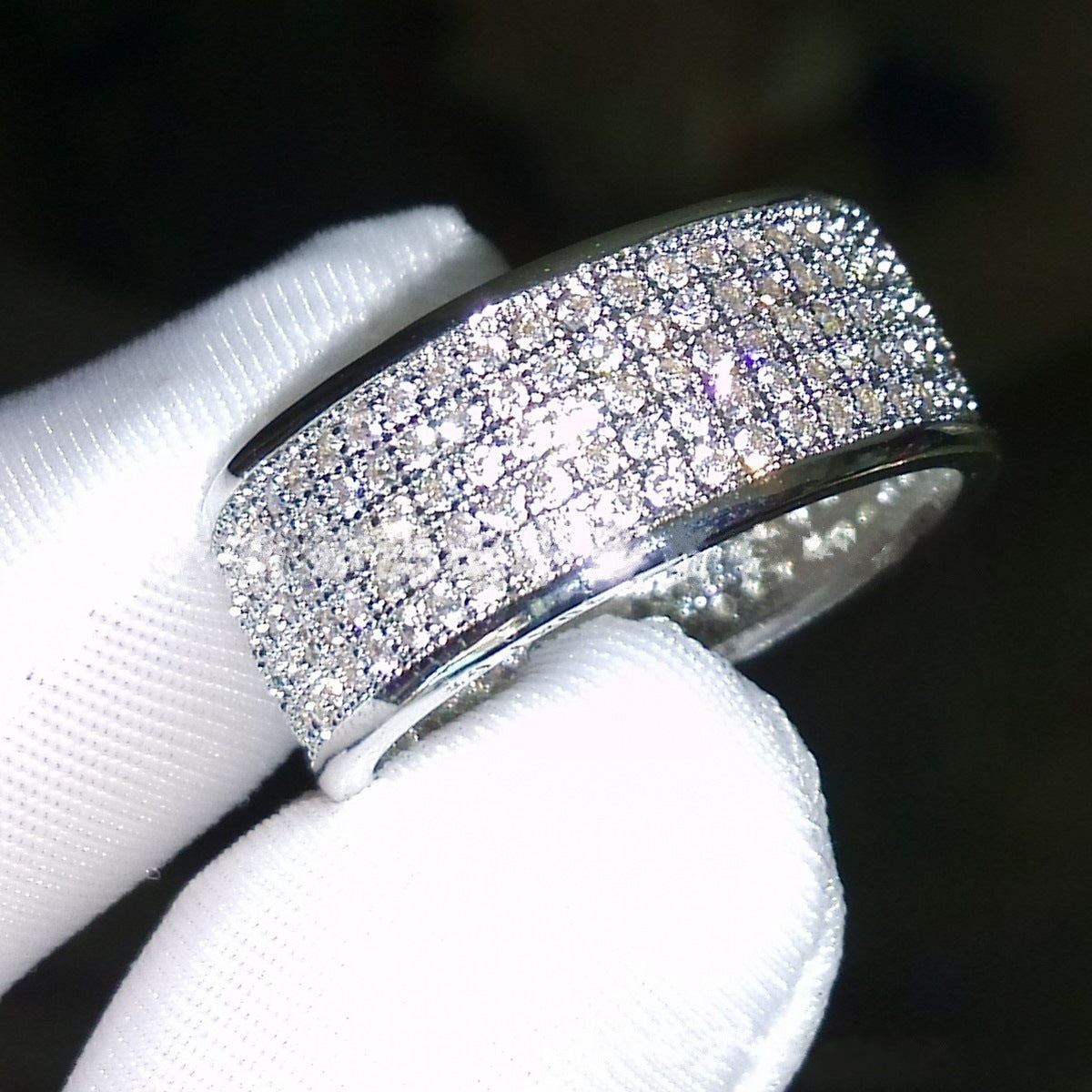 Luxury Pavé Diamond Band Ring – Full Eternity Sparkle Statement Ring