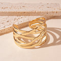 Interwoven Open Cuff Bracelet with Bold Layered Design