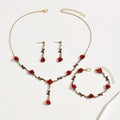Luxury Romantic Red Rose Jewelry Set