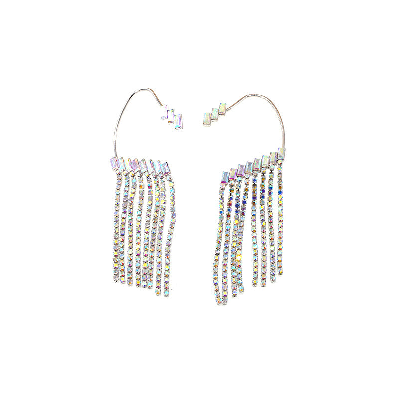 Rhinestone Waterfall Ear Cuff Earrings