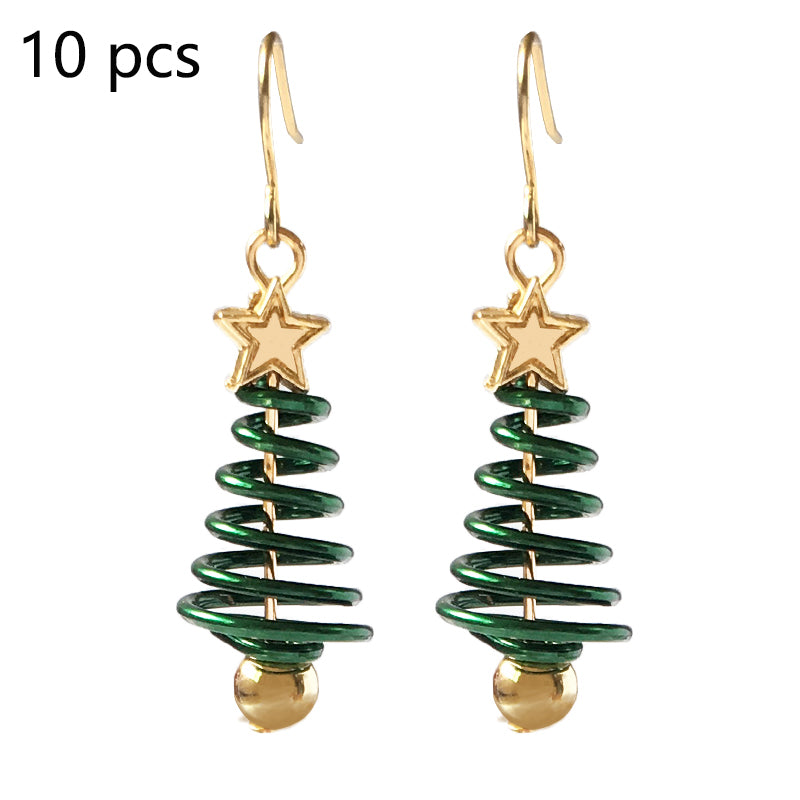 Festive Christmas Tree DIY Earrings with Star & Bell Detail