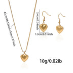 Heart Pendant Necklace & Matching Drop Earrings Set