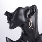 Elegant Crystal Arc Drop Earrings – Modern Minimalist Luxury
