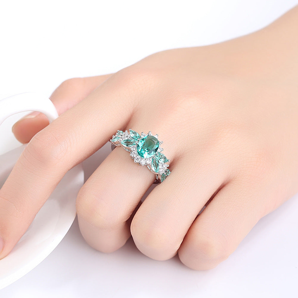 Emerald Aura Vintage Silver Statement Ring