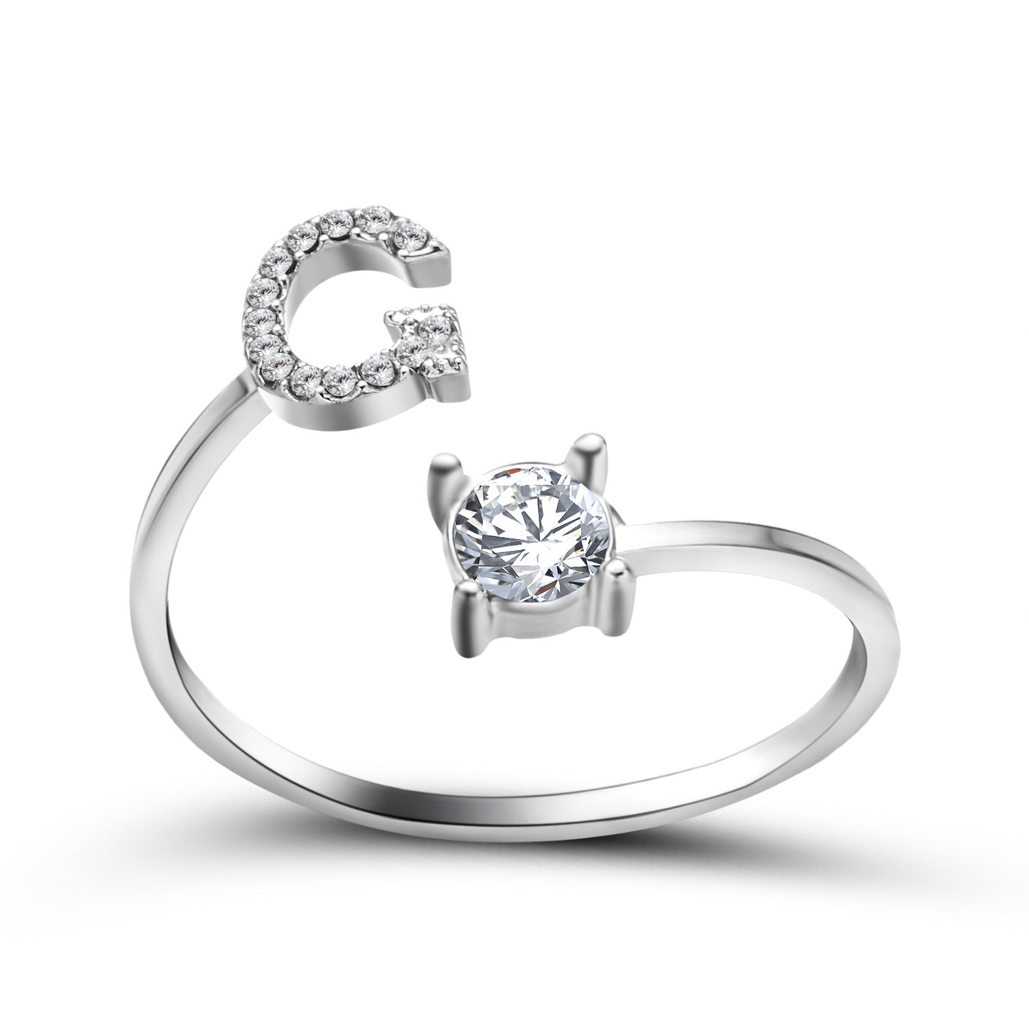 Personalized Diamond Initial Ring