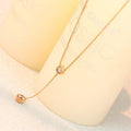 Rose Gold Plated Y-Lariat Necklace with Crystal Drops