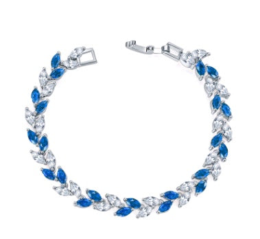 Leaf-Link Bracelet with Flowing Gem Detail