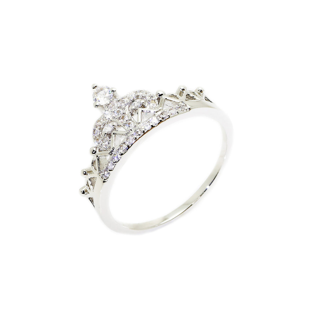 Crystal Crown Ring – Regal Tiara-Inspired Band