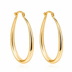 Classic Polished Hoop Earrings with Sleek Tapered Design