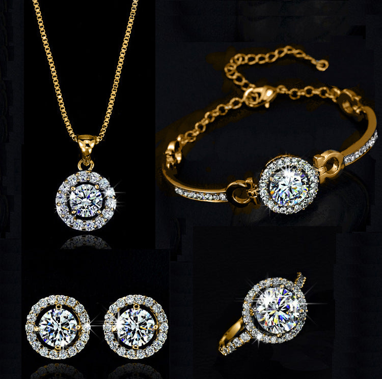 Crystal Halo Jewelry Set
