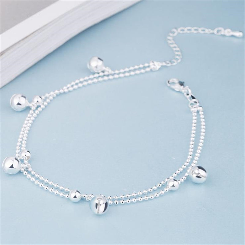 Delicate Silver Bell Anklet