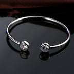 Open Cuff Bracelet with Dual Stone End Detail