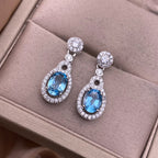 Blue Topaz Teardrop Earrings