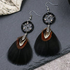 Boho Dreamcatcher Feather Earrings