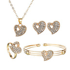 Gold Heart Jewelry Set