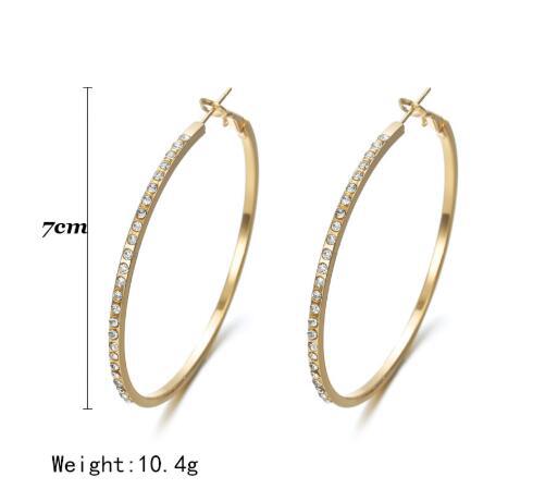 Elegant Crystal-Studded Hoop Earrings
