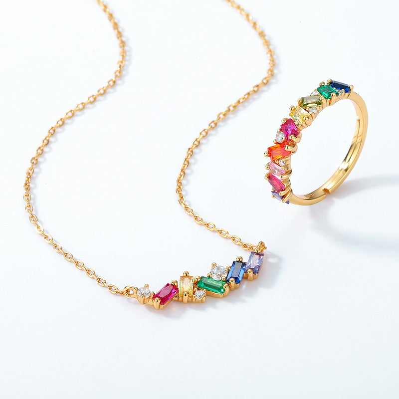 Japanese Light Luxury Rainbow Candy Necklace
