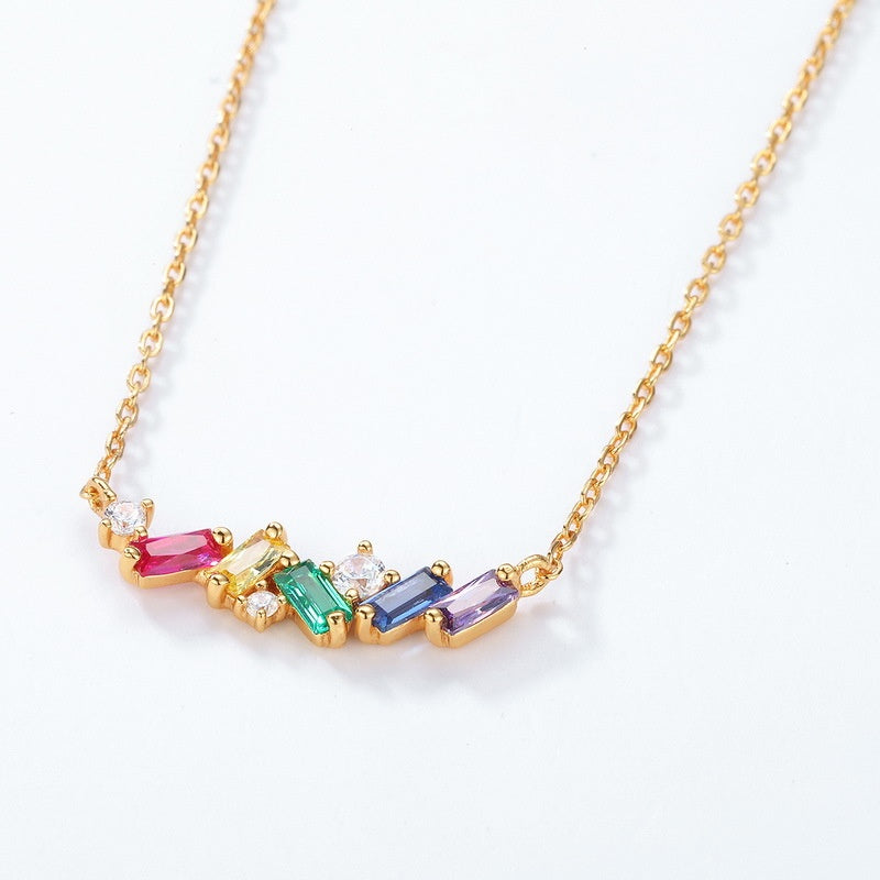 Japanese Light Luxury Rainbow Candy Necklace