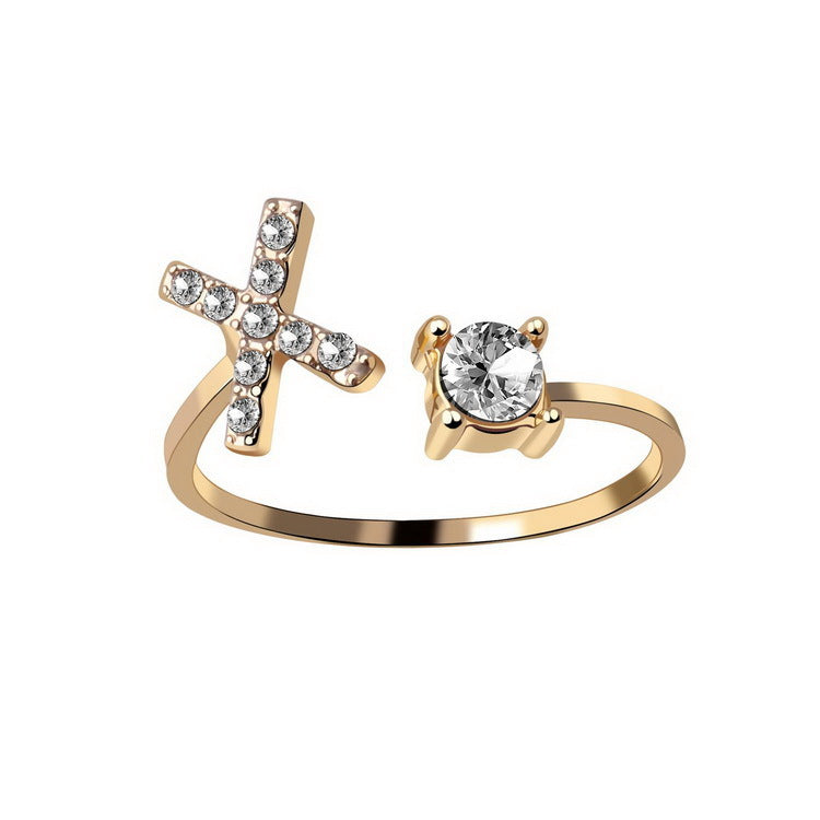 Personalized Diamond Initial Ring